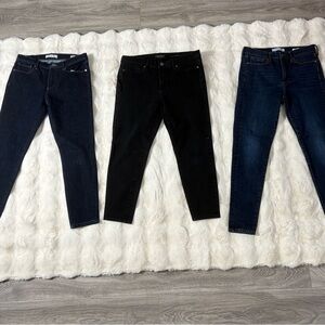 Banana Republic 3 skinny ankle crop jeans in dark wash & black - 28/29